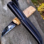 Kokemäki puukko (11 / 2010) - carbon steel, curly birch